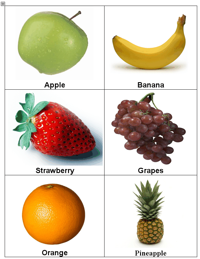 frutta in inglese