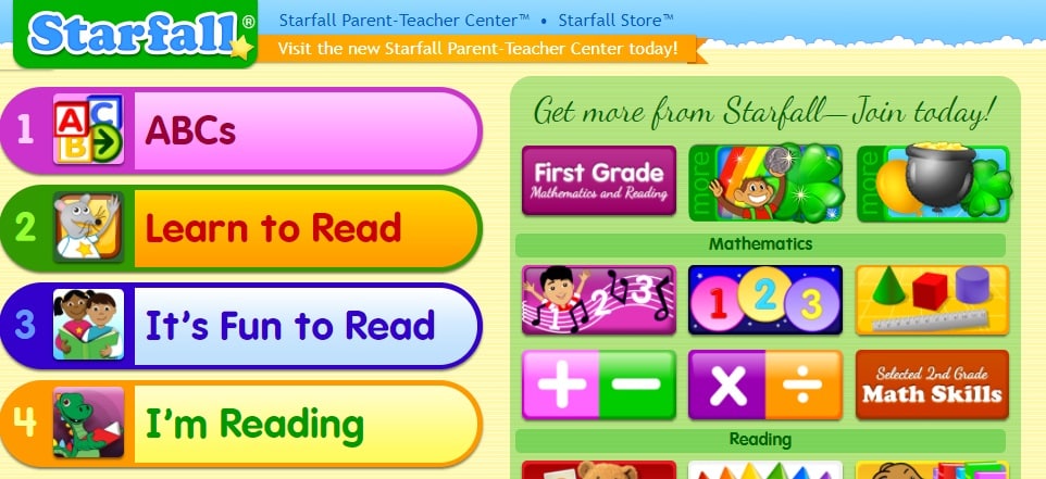 Leggere online e ascoltare la pronuncia su Starfall