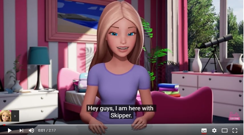 Barbie e i suoi video in inglese su YouTube