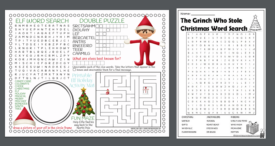 Giochi in inglese da stampare a tema Natale